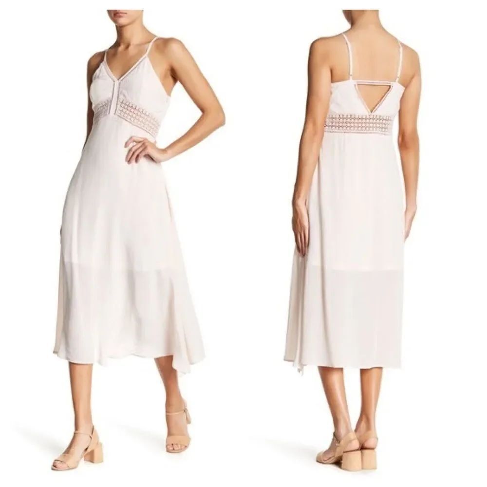 Doe & Rae Spaghetti Strap Cut Out Midi Dress SzLG
